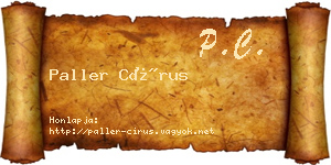 Paller Círus névjegykártya